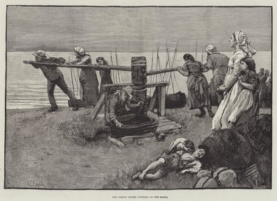 Yaklaşan Fırtına, Tekneleri Sarıyor by Alfred Edward Emslie